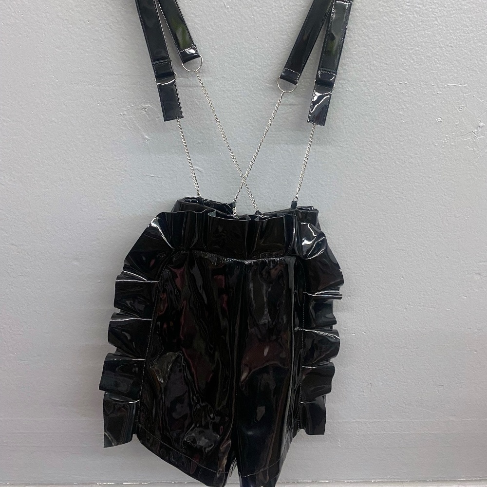 Vinyl Shorts with suspenders